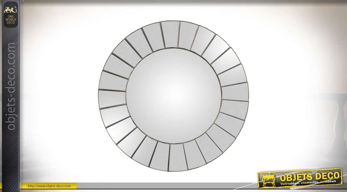 Miroir circulaire multifacettes de style vénitien Ø 56 cm