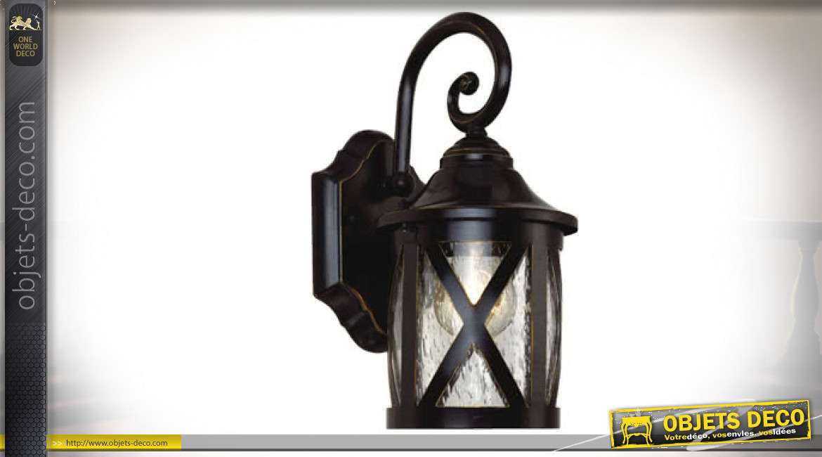 Lanterne extérieur en applique style rétro en aluminium 30 cm
