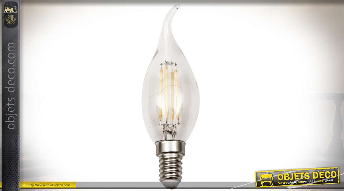 Ampoule flamme LED avec filaments incandescents culot E14