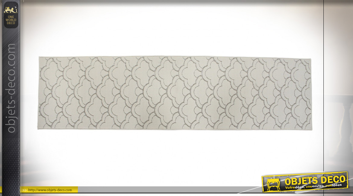 TAPIS POLYESTER 60X240X1 900 GSM, NUAGES BLANC