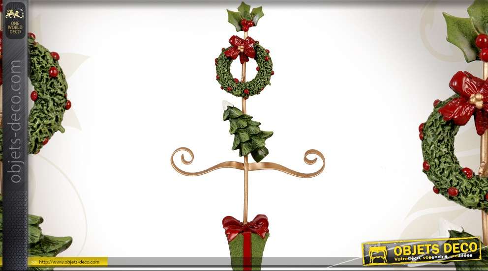 Plante stylisée avec décorations de Noël (17 cm)