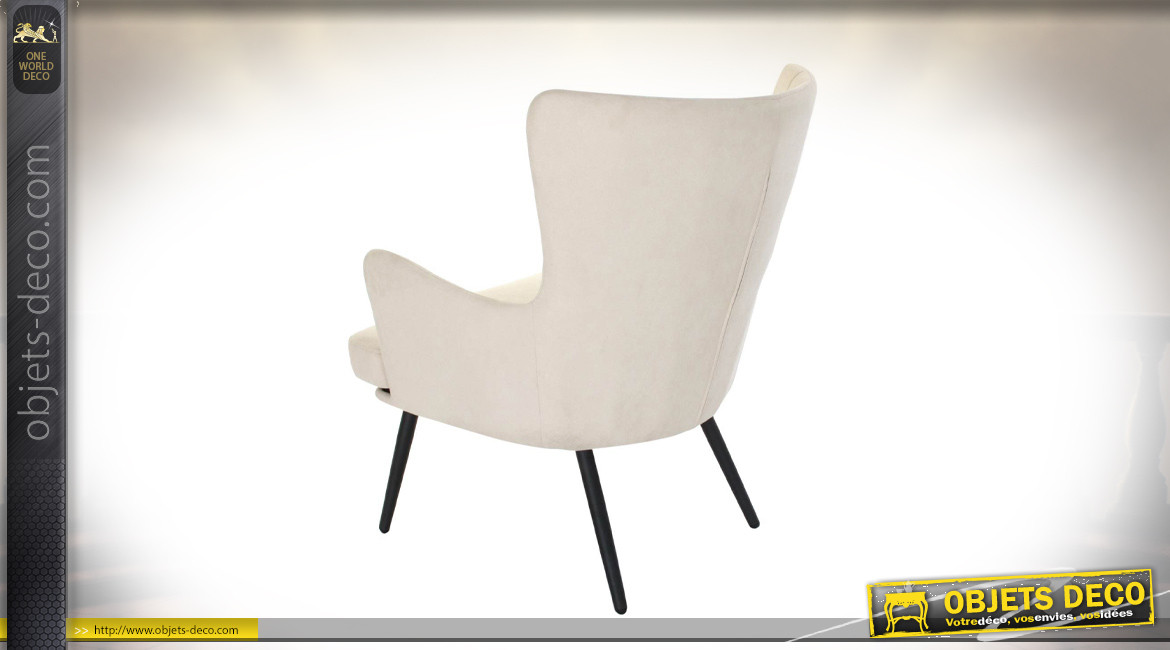 FAUTEUIL POLYESTER MDF 60X57X88 BEIGE