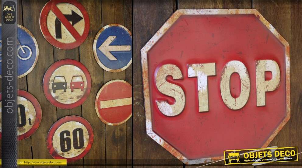 Panneaux routiers décoratifs : signalisation Stop