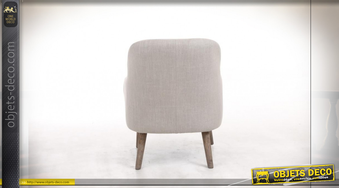 FAUTEUIL SAPIN POLYESTER 61X46X75 BEIGE