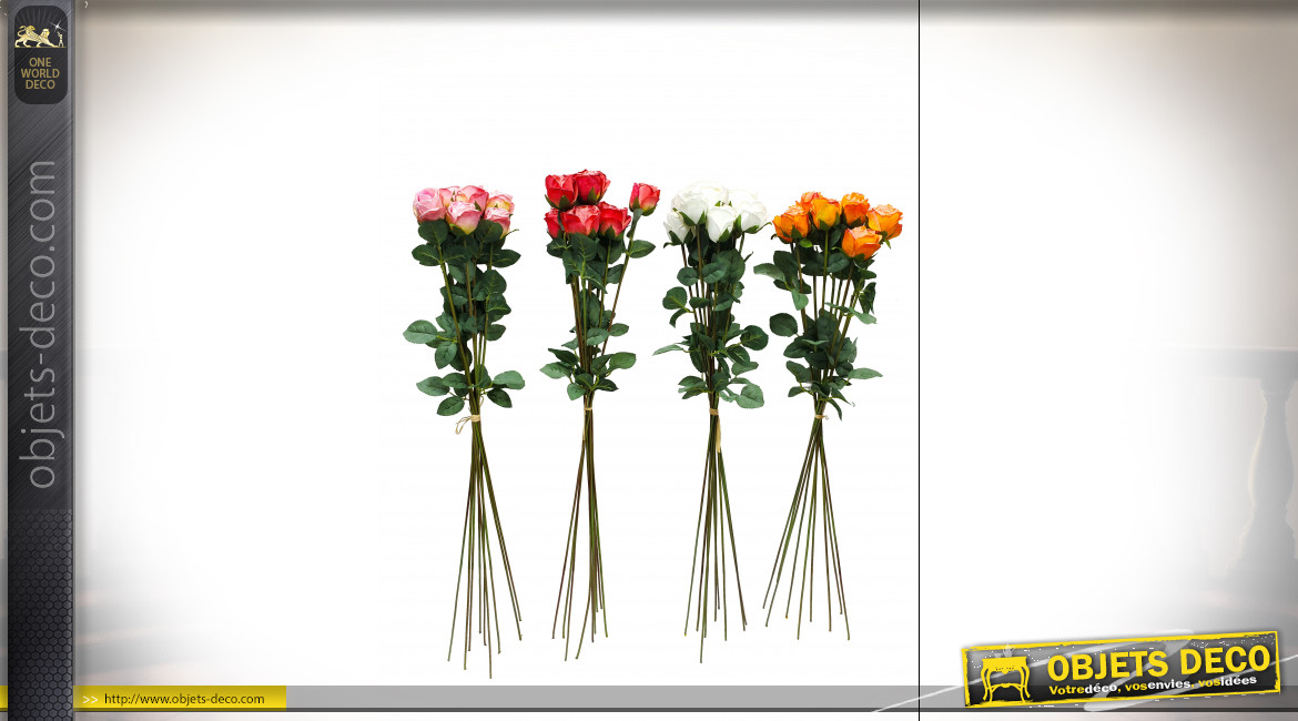 BOUQUET POLYESTER PE 20X20X82 9 ROSES 4 MOD.