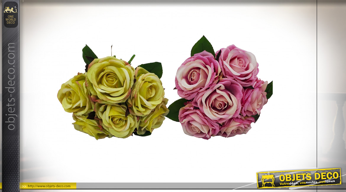 BOUQUET POLYESTER PE 20X20X22 6 ROSES 2 MOD.