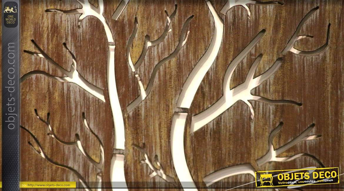 Décoration murale en métal illustration arbre stylisé
