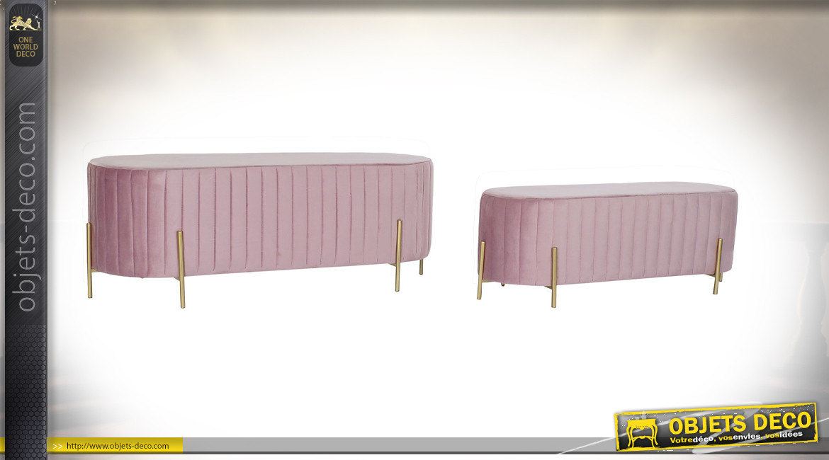BANQUETTE SET 2 POLYESTER 123X50X45 VELOURS