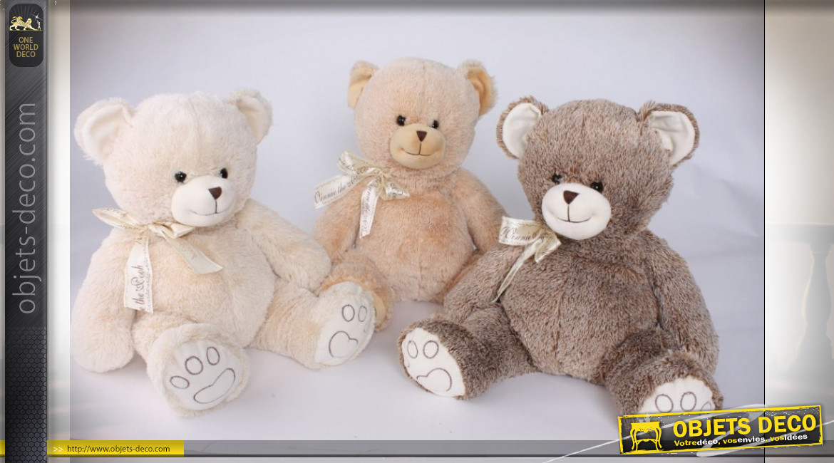 PELUCHE POLYESTER 53X53X40 OURS 3 MOD.