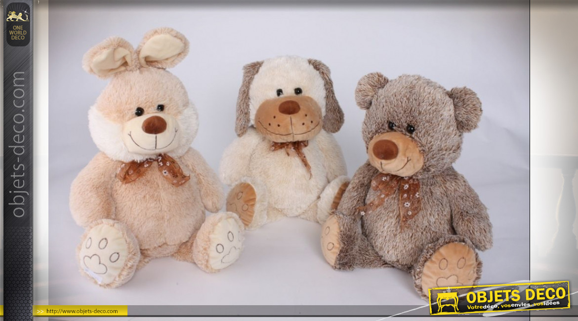 PELUCHE POLYESTER 15X35 ANIMAUX 3 MOD.