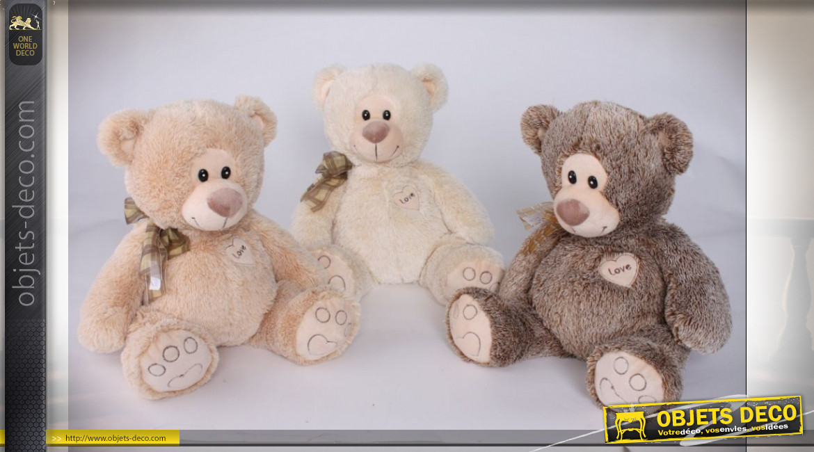 PELUCHE POLYESTER 45X35 OURS 3 MOD.