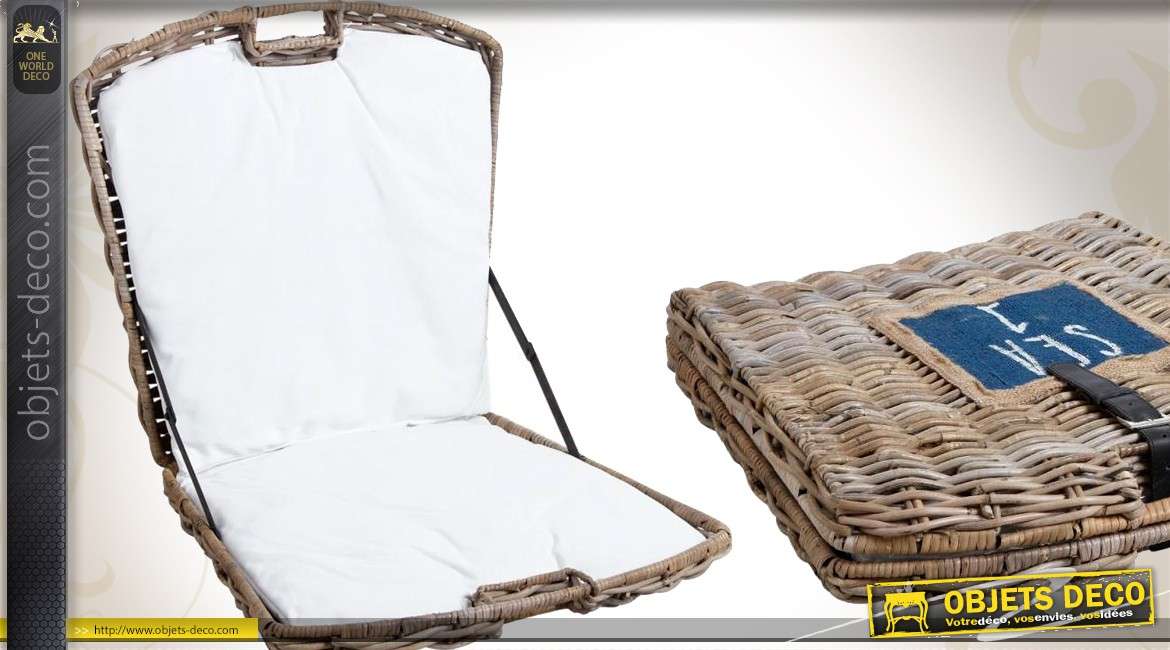 Chaise de plage en poelet avec coussin