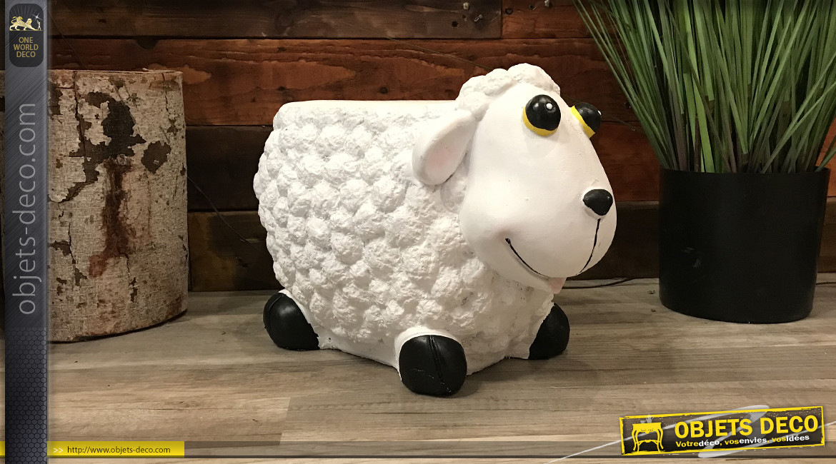 Pouf en résine en forme de mouton de dessins animés, intérieur ou extérieur, 45cm