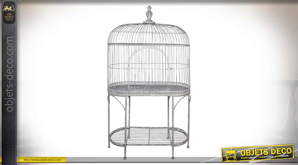 Très grande cage à oiseau sur pied en métal, modèle de 185cm
