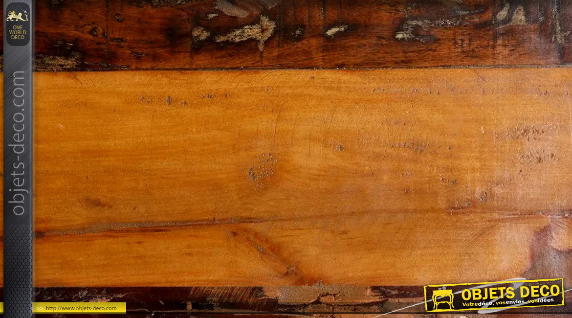 Grande table indus en bois et acier, hauteur ajustable avec système de poulies, 220cm