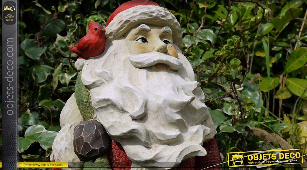 Grand Père-Noël décoratif 82 cm en résine