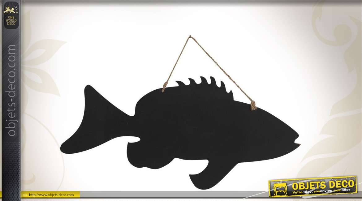 Tableau noir à suspendre en forme de poisson 73 cm