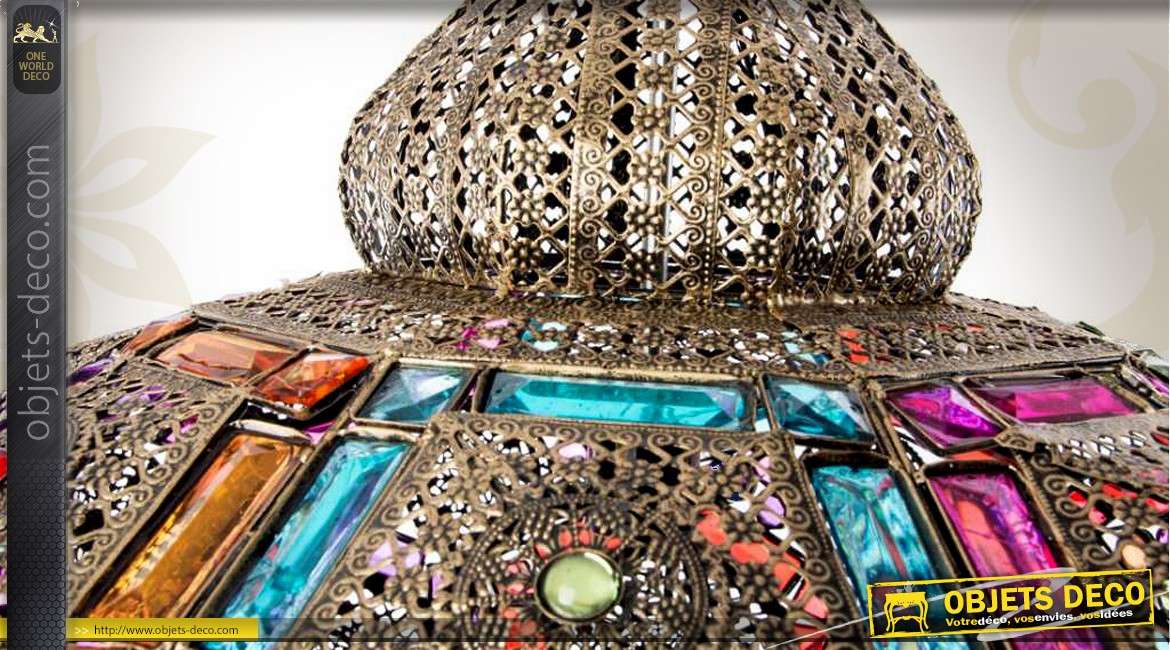 Grande lanterne suspension en métal de style marocain Ø 53 cm