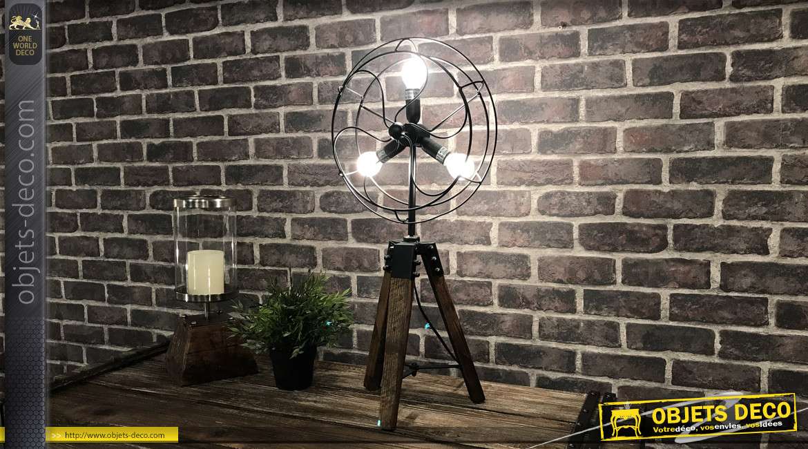 Lampe de style industriel en forme de ventilateur rétro 64 cm