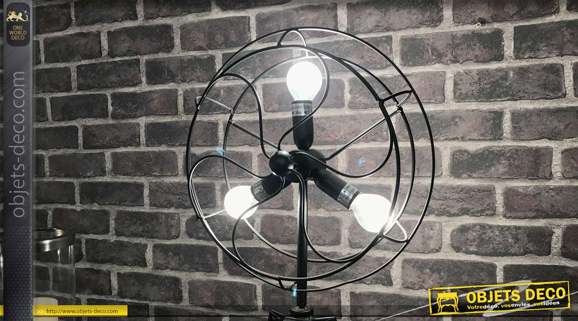 Lampe de style industriel en forme de ventilateur rétro 64 cm