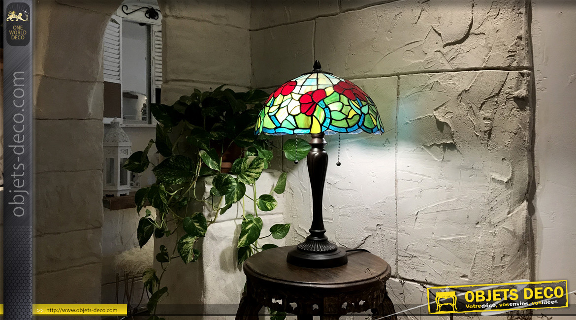 Lampe Tiffany, Maison Gaillard, 58cm / Ø35cm