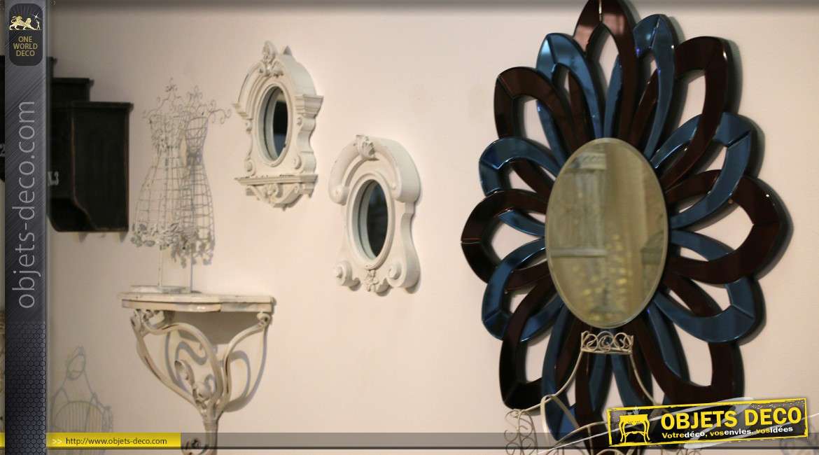 Miroir en forme grande fleur stylisée design Ø 90 cm