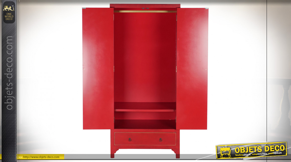 ARMOIRE SAPIN MDF 85,5X50,5X186,2 ROUGE
