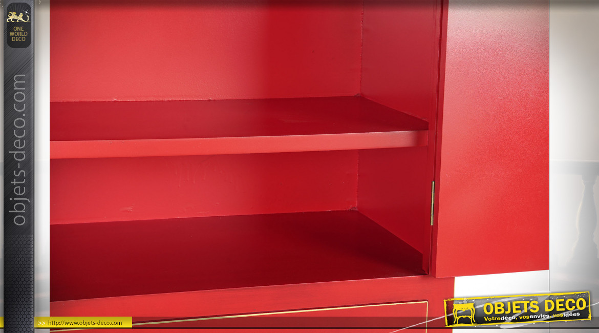 ARMOIRE SAPIN MDF 85,5X50,5X186,2 ROUGE