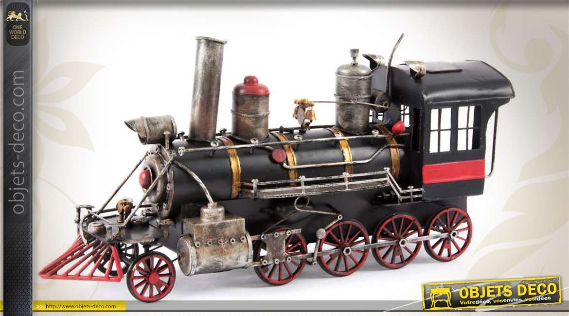 Reproduction décorative d'une vieille locomotive à vapeur 41 cm