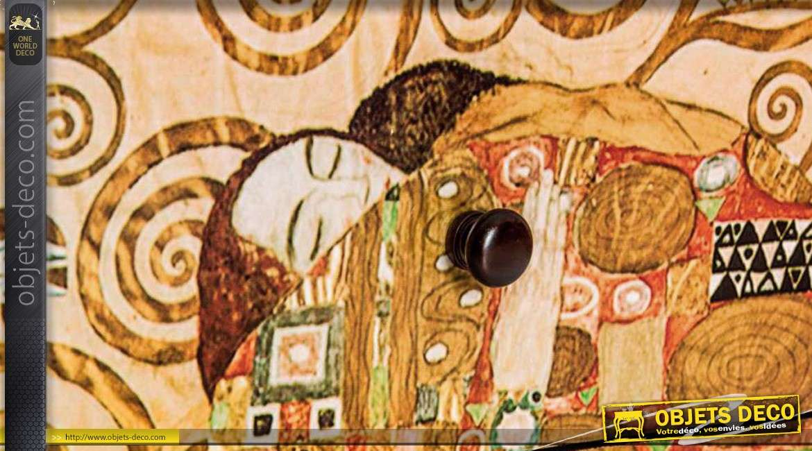 Meuble TV style Art Déco inspiration Gustav Klimt : l'abbraccio