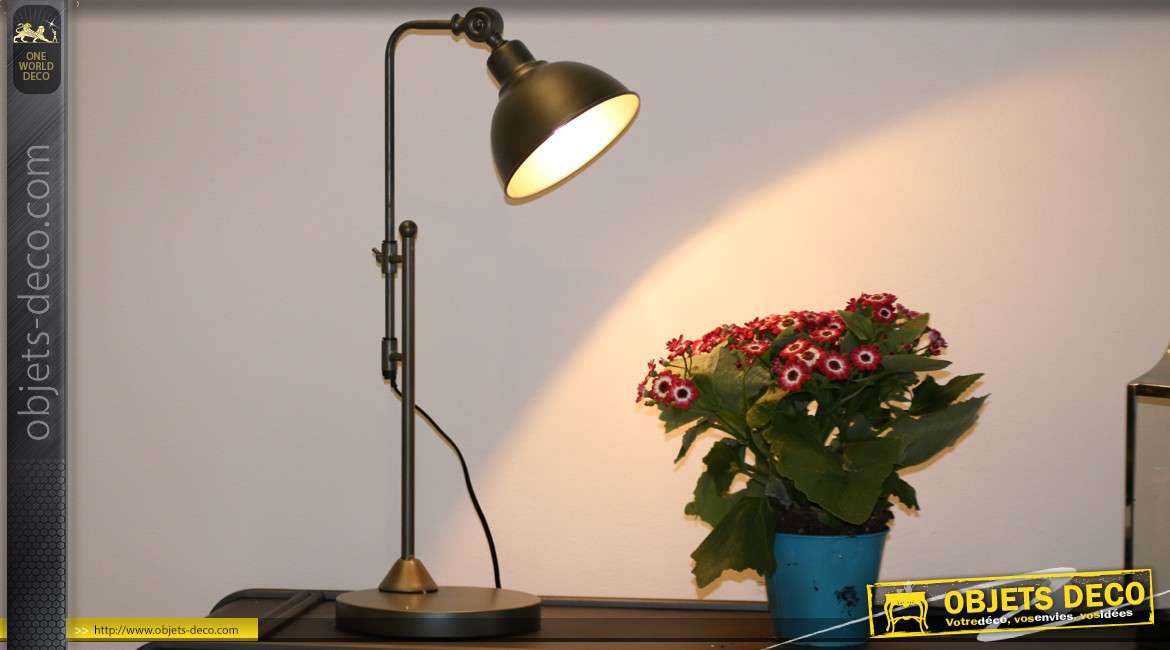 Lampe de bureau de style industriel gris anthracite