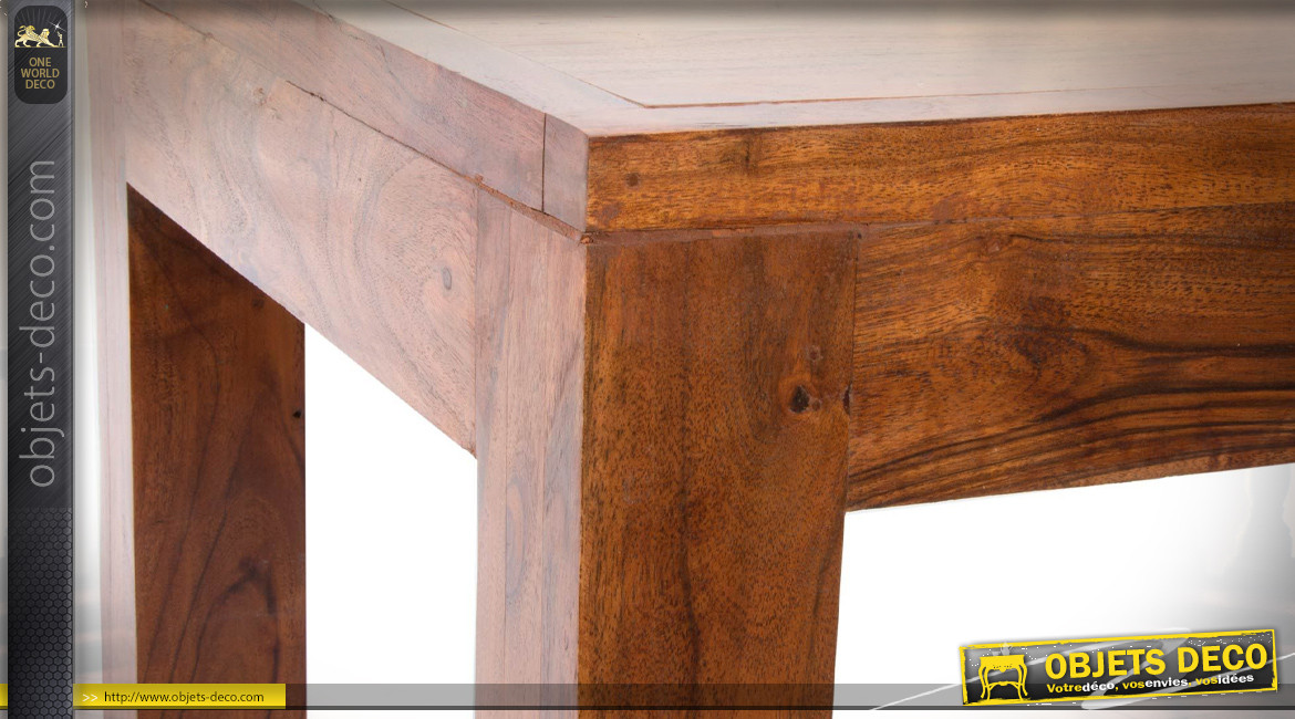 Table basse en acacia massif de style rustique