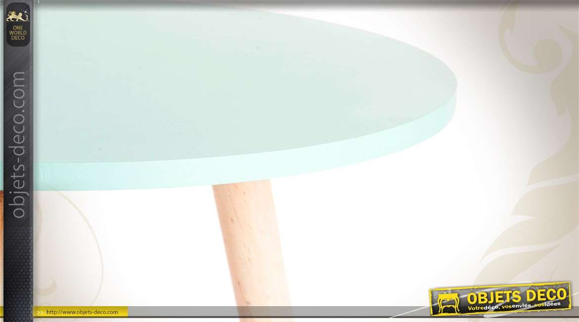 Série de 2 petites tables en bois bicolores