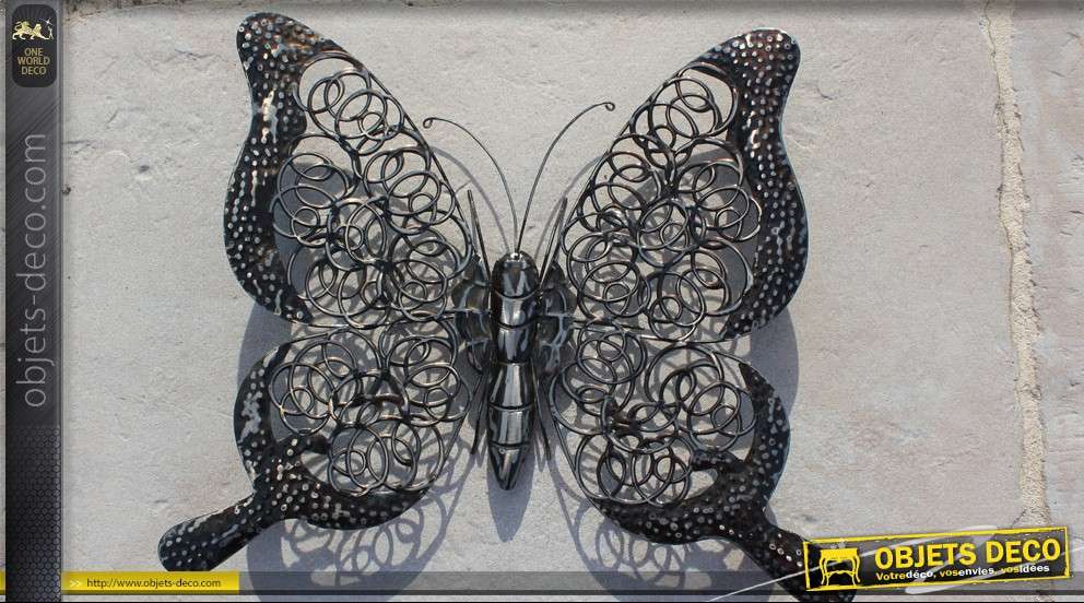 Papillon décoratif mural en métal
