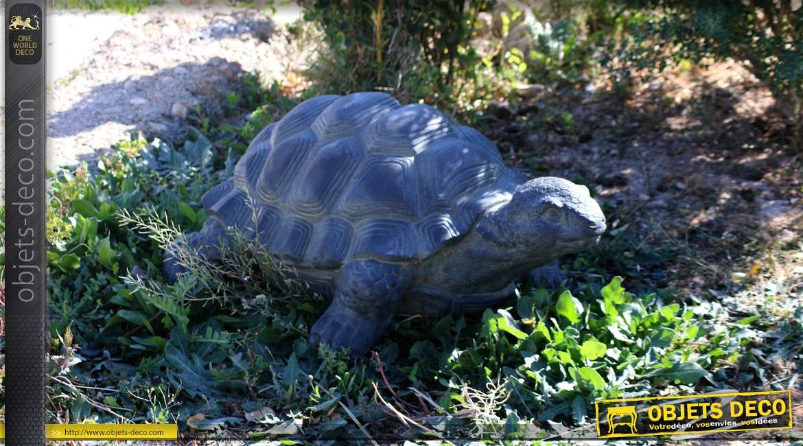 Grande statuette décorative de tortue pour jardin 70 cm