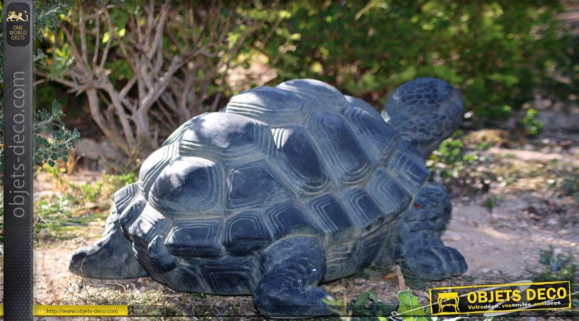 Grande statuette décorative de tortue pour jardin 70 cm