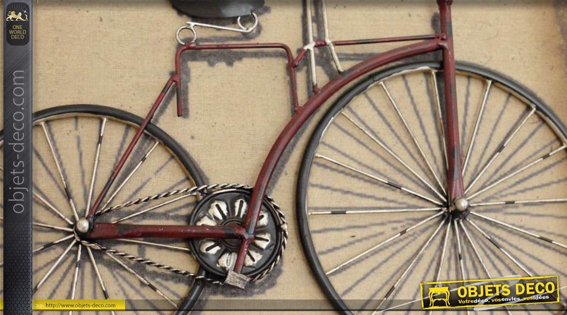 Plaque vintage métal en relief : bicyclette Starley & Sutton