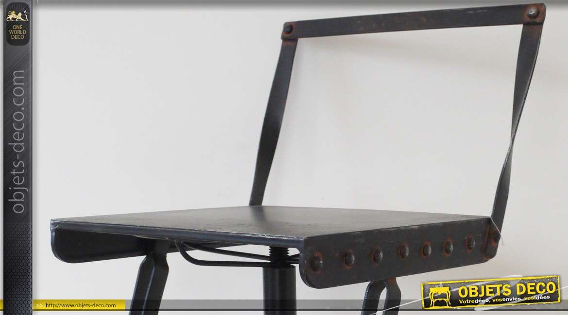 Tabouret chaise de bar en métal de style industriel et vintage