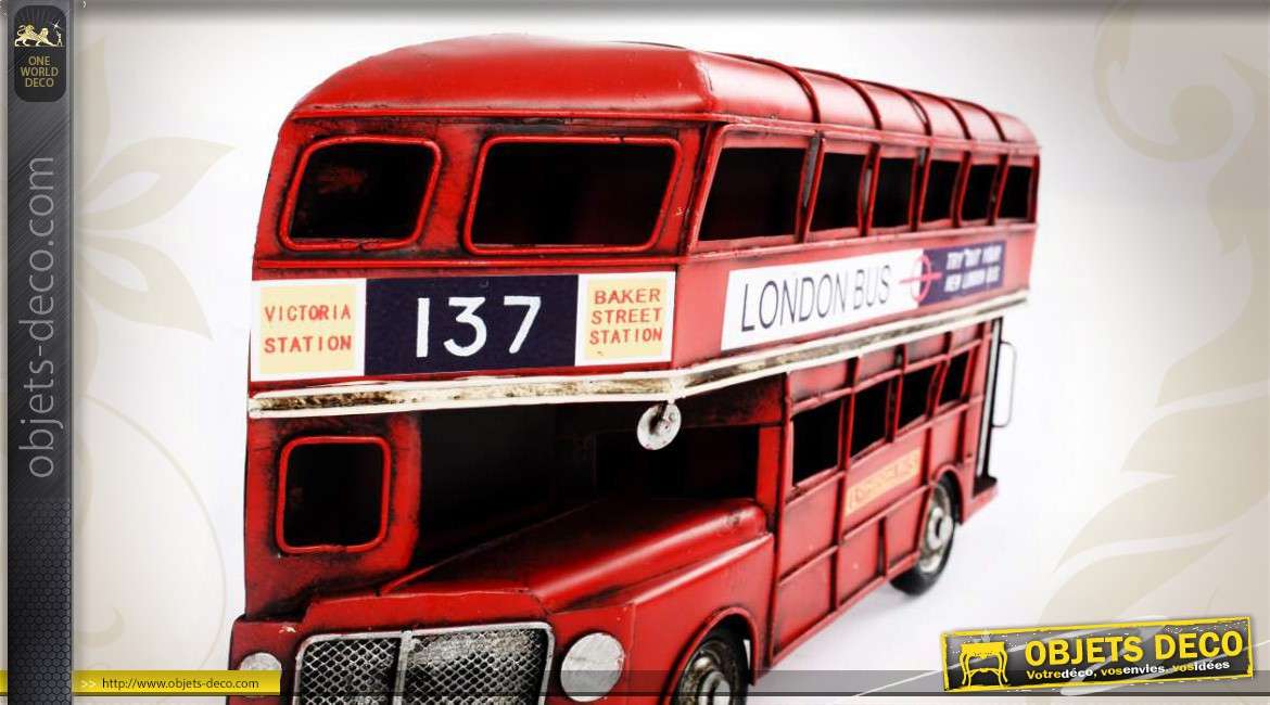 Déco murale métal autobus à impériale anglais