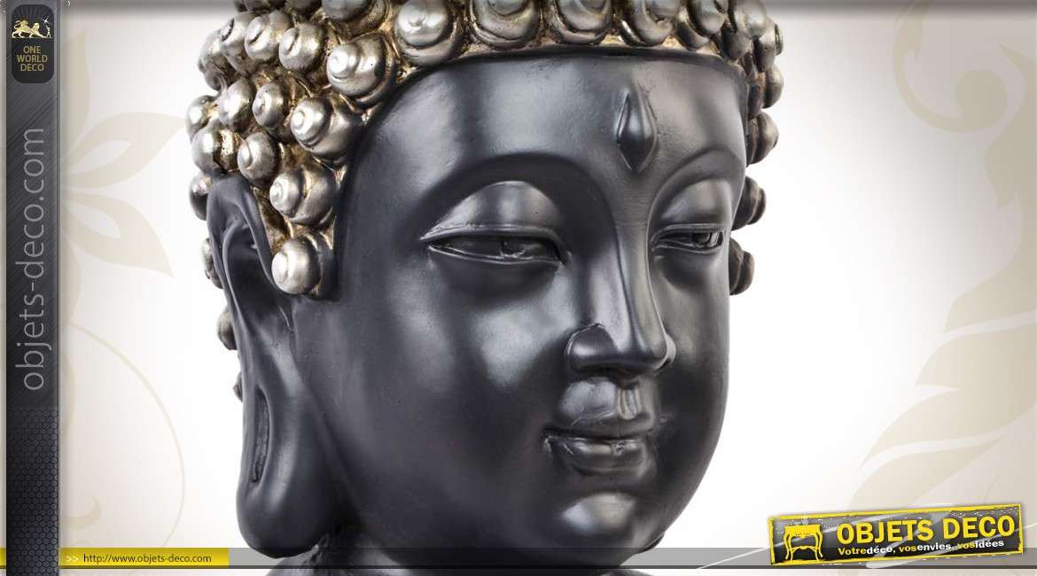 Statuette du Bouddha finition argentée sam?dhi-mudr?