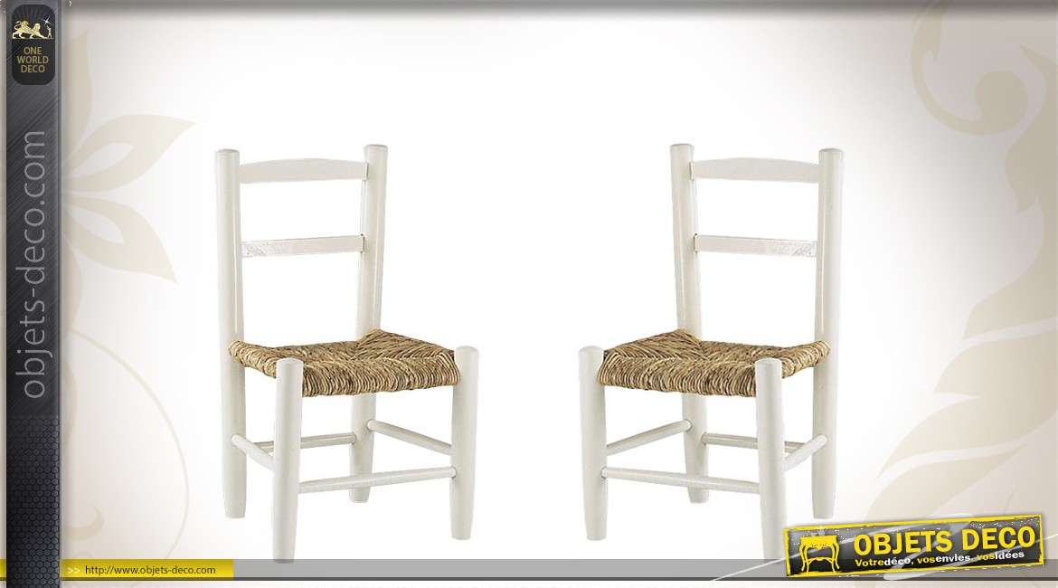 Duo de chaises en hêtre blanches pour enfant