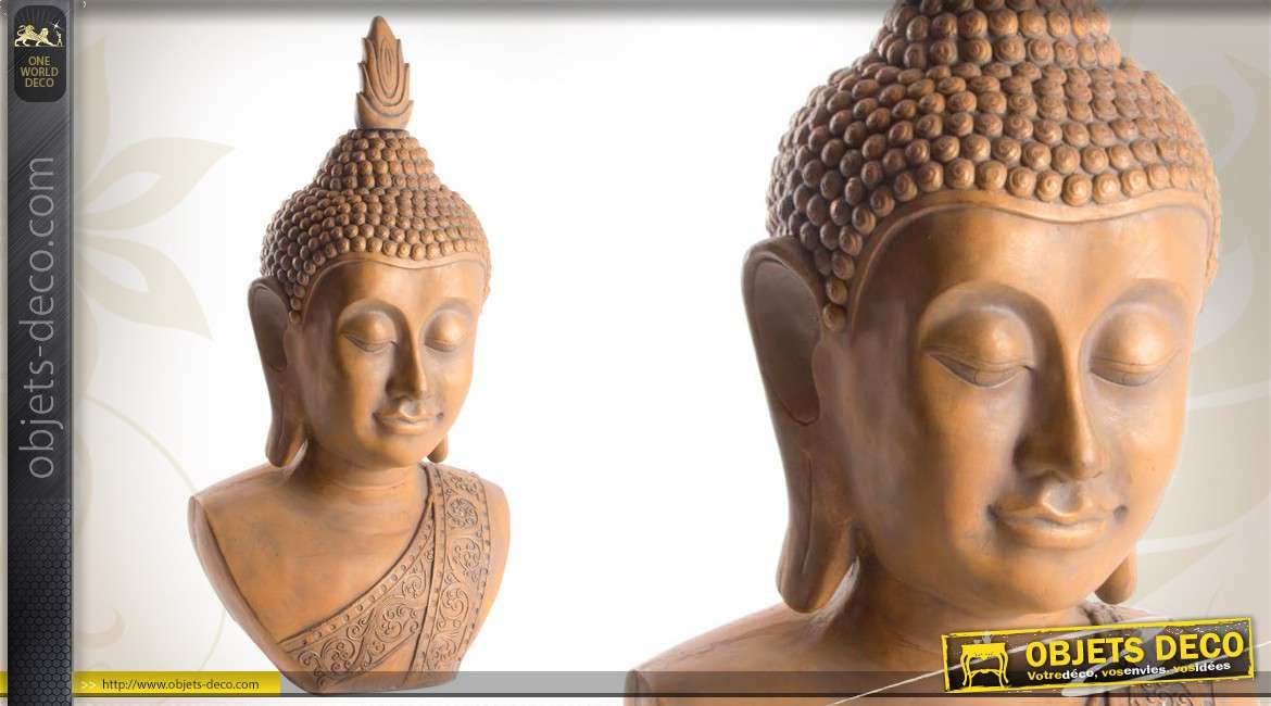 Grand buste du Buddha en fibre de verre