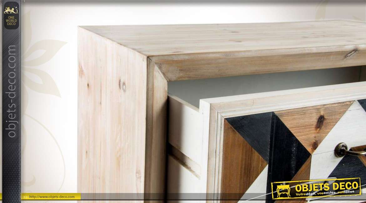 Commode en bois de style Art Déco à 4 tiroirs