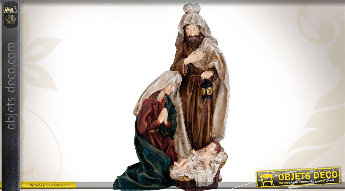 Statuette de la Nativité avec Joseph, Marie et l'enfant Jésus