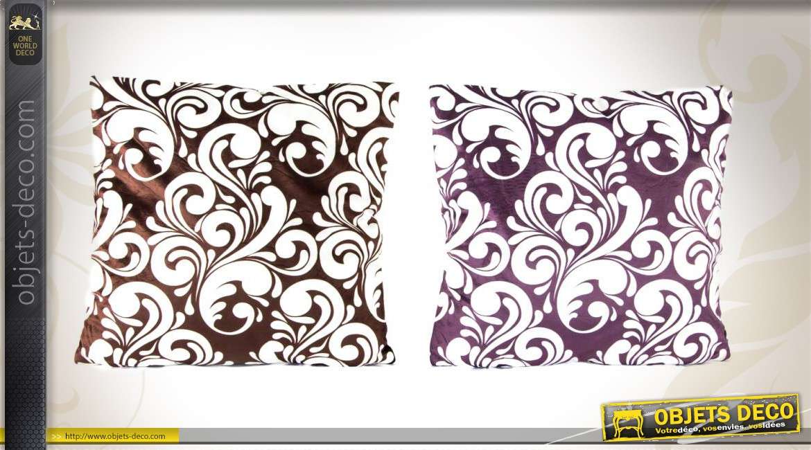 Série de 2 coussins de décoration en tissu bicolore