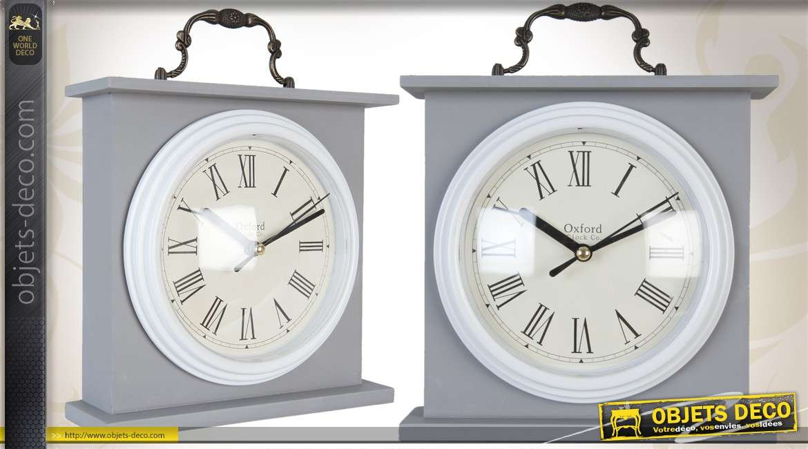 Horloge de table vintage coloris gris