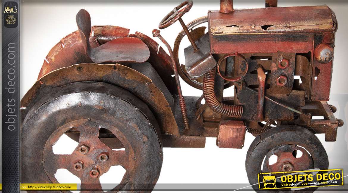Modèle réduit tracteur ancien en métal 59 cm