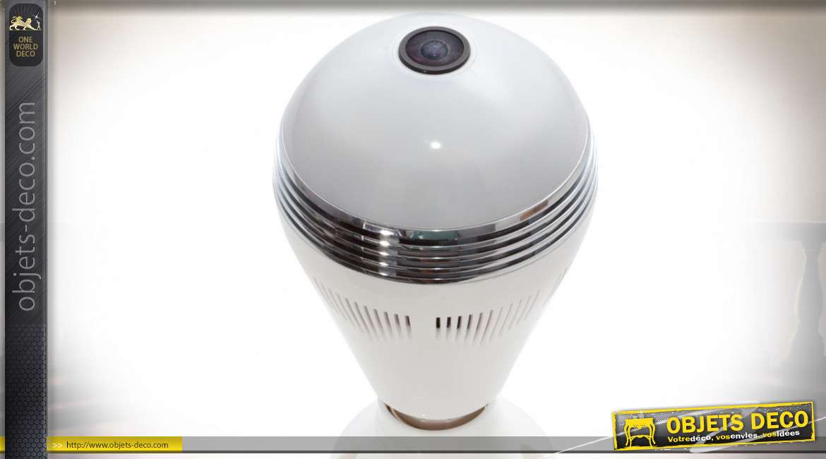 Ampoule avec caméra Wifi intégrée (image et son) Ø 7,6 cm