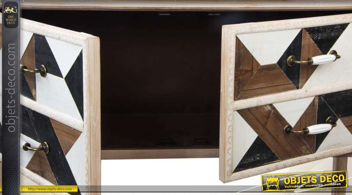 Console en bois de style Art Déco à 2 portes