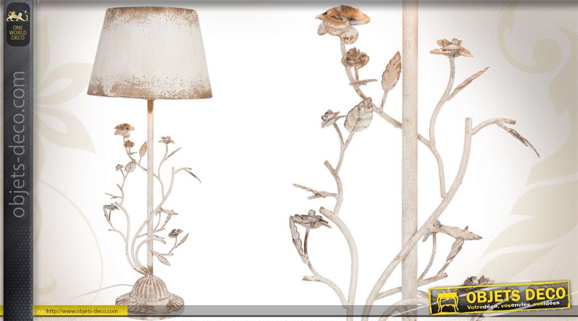 Grande lampe de table de style romantique avec ornementation florale
